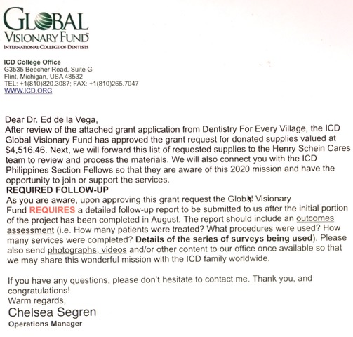 ICD Global Visionary Fund Approves Grant for the D4EVF 2020 Humanitarian Dental Mission Projects