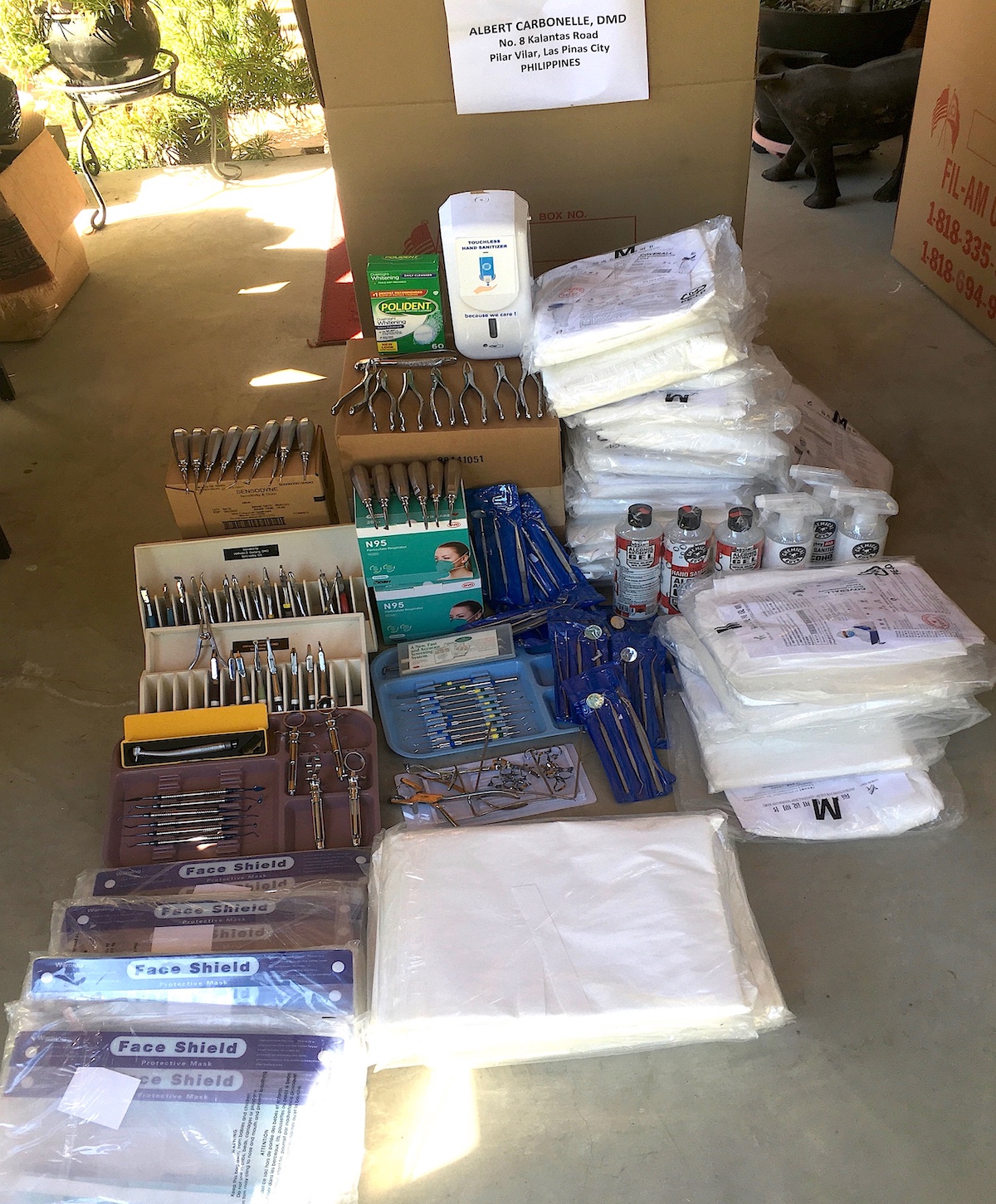 Dental Hand Instruments and Supplies for a Fire Victim